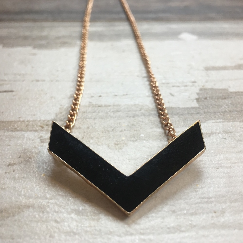 Black chevron necklace